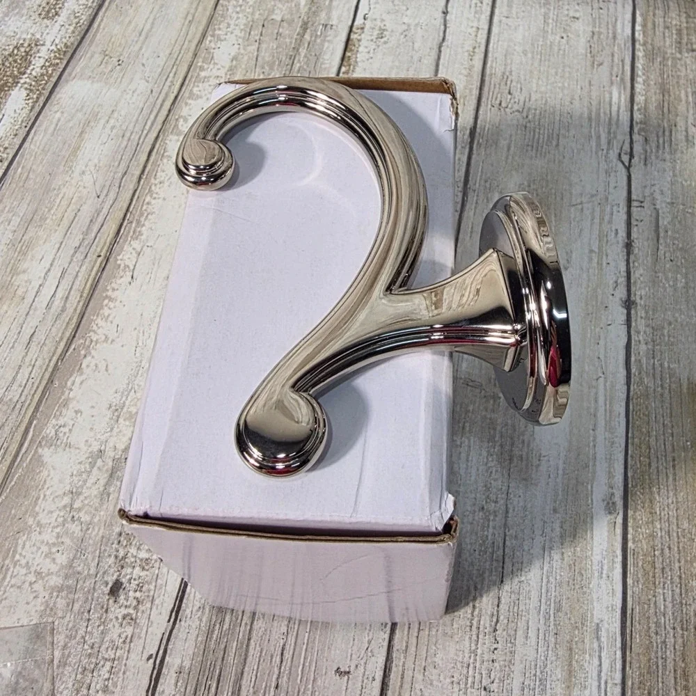 Ginger Circe Double Robe Hook Polished Nickel Wall Mount New Polished Chrome
